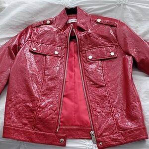 Red Faux Leather Jacket